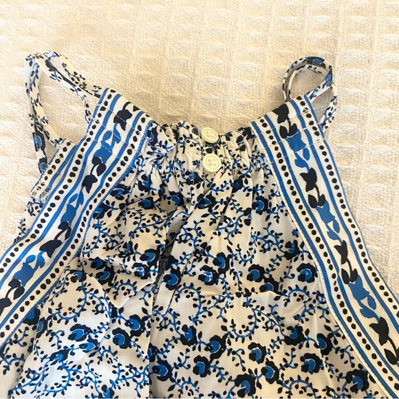 LOFT Blue and White Floral Tie Waist Maxi Dress size Large - Picture 6 of 6